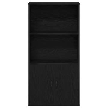 Stylish Black Oak Bookcase - 60x24x120 cm Engineered Wood