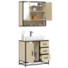  2 Piece Bathroom Furniture Set Sonoma Oak Engineered Wood Colour sonoma oak Number of 1 