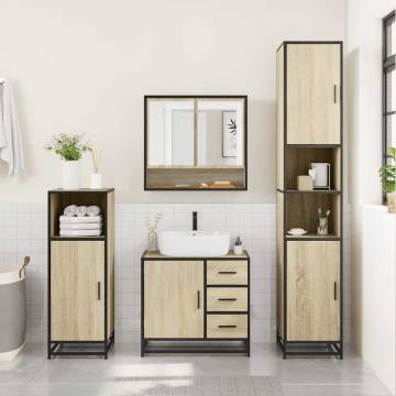 2 Piece Bathroom Furniture Set - Sonoma Oak Engineered Wood