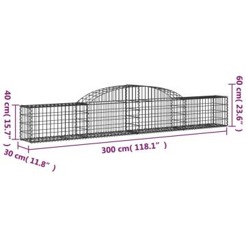 Arched Gabion Baskets - 11 Pcs Galvanised Iron | HipoMarket