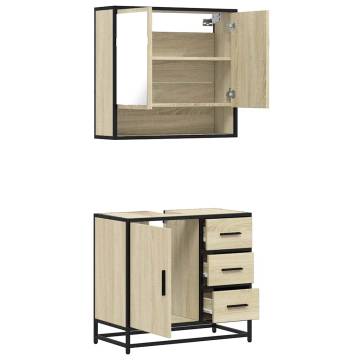 2 Piece Bathroom Furniture Set - Sonoma Oak Engineered Wood