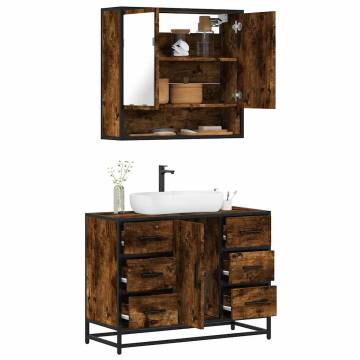 2 Piece Smoked Oak Bathroom Furniture Set | Stylish & Durable