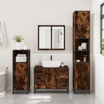 2 Piece Smoked Oak Bathroom Furniture Set | Stylish & Durable