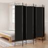 6-Panel Room Divider Black 240x220 cm Fabric Colour black Size 240 x 220 cm Number of 1 Number_of_Panels 6 