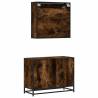 2 Piece Smoked Oak Bathroom Furniture Set | Stylish & Durable