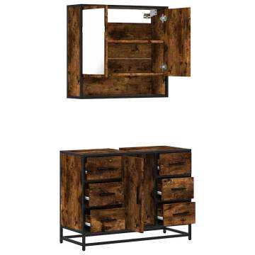 2 Piece Smoked Oak Bathroom Furniture Set | Stylish & Durable