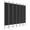 6-Panel Room Divider Black - 240x220 cm Fabric | Hipomarket