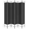 6-Panel Room Divider Black - 240x220 cm Fabric | Hipomarket