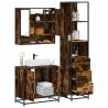  3 Piece Bathroom Furniture Set Smoked Oak Engineered Wood Colour smoked oak Number of 1 