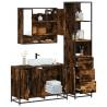 3 Piece Bathroom Furniture Set - Smoked Oak Engineered Wood