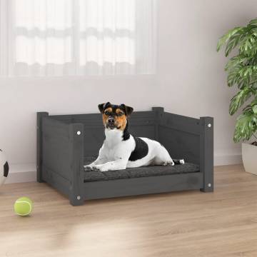 Stylish Grey Dog Bed - Solid Pine Wood | Hipomarket UK