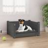 Dog Bed Grey 55.5x45.5x28 cm Solid Pine Wood Colour grey Size 55.5 x 45.5 x 28 cm 