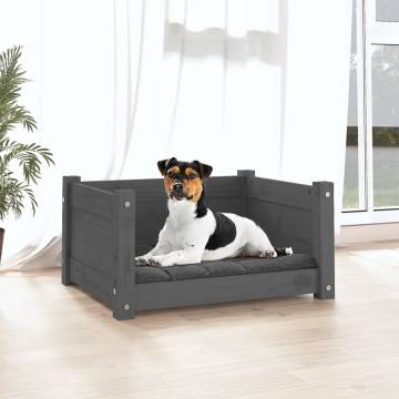 Stylish Grey Dog Bed - Solid Pine Wood | Hipomarket UK