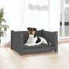 Stylish Grey Dog Bed - Solid Pine Wood | Hipomarket UK