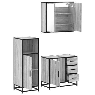 3 Piece Grey Sonoma Bathroom Furniture Set - Stylish & Durable