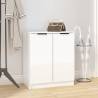 Elegant High Gloss White Shoe Cabinet - 59x35x70 cm