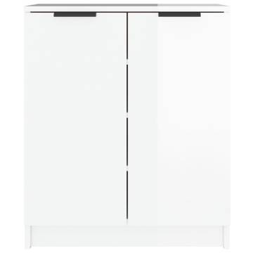 Elegant High Gloss White Shoe Cabinet - 59x35x70 cm