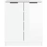 Elegant High Gloss White Shoe Cabinet - 59x35x70 cm