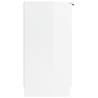 Elegant High Gloss White Shoe Cabinet - 59x35x70 cm