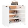 Elegant High Gloss White Shoe Cabinet - 59x35x70 cm