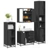 Stylish 4 Piece Bathroom Furniture Set - Black Engineered Wood