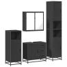 Stylish 4 Piece Bathroom Furniture Set - Black Engineered Wood