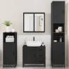 Stylish 4 Piece Bathroom Furniture Set - Black Engineered Wood