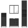 Stylish 4 Piece Bathroom Furniture Set - Black Engineered Wood