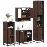  4 Piece Bathroom Furniture Set Brown Oak Engineered Wood Colour brown oak Number of 1 