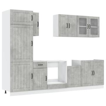 8 Piece Kitchen Cabinet Set Kalmar - Concrete Grey Design