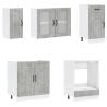 8 Piece Kitchen Cabinet Set Kalmar - Concrete Grey Design