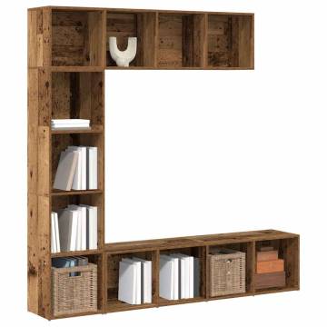 Book Cabinets 3 pcs Old Wood | Stylish Storage Solutions