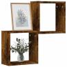 Wall Cube Shelves 2 pcs Smoked Oak | Stylish Storage Solution