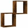 Wall Cube Shelves 2 pcs Smoked Oak | Stylish Storage Solution