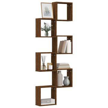 Wall Cube Shelves 6 pcs Brown Oak - Stylish Storage Solution