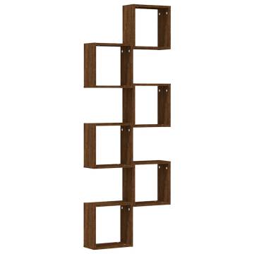 Wall Cube Shelves 6 pcs Brown Oak - Stylish Storage Solution