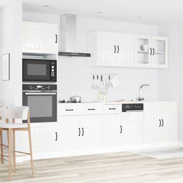 7 Piece Kitchen Cabinet Set - Kalmar High Gloss White