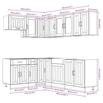 11 Piece Kitchen Cabinet Set Lucca - Elegant White Design