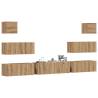  7 Piece TV Cabinet Set Wall-mounted Artisan Oak Engineered Wood Colour artisan oak Quantity in Package 7 Width 100 cm 