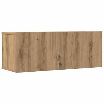 4 Piece Wall-Mounted TV Cabinet Set in Artisan Oak