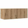 4 Piece Wall-Mounted TV Cabinet Set in Artisan Oak