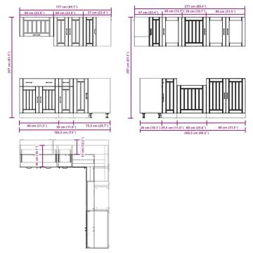 11 Piece Kitchen Cabinet Set Lucca White - Hipomarket UK