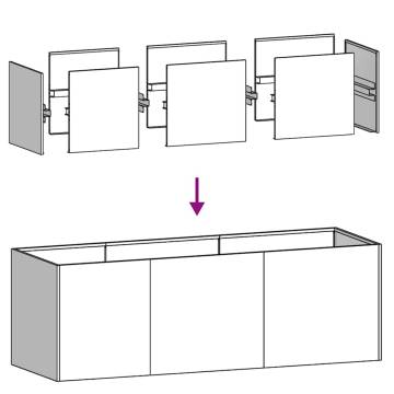 Stylish Stainless Steel Planter 120x40x40 cm | Hipo Market