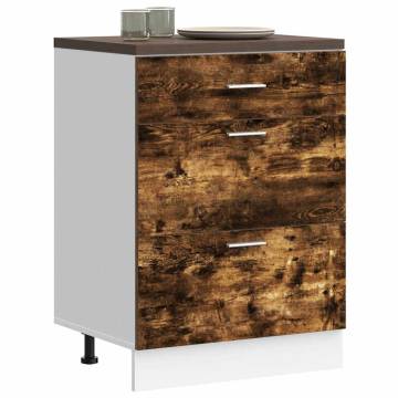 Smoked Oak Kitchen Base Cabinet | Durable & Stylish Storage