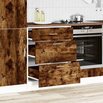 Smoked Oak Kitchen Base Cabinet | Durable & Stylish Storage