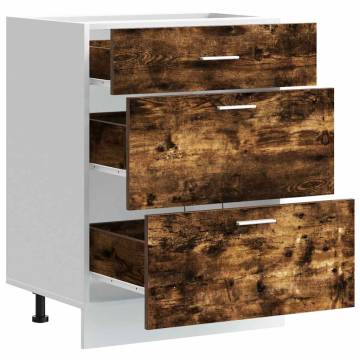 Smoked Oak Kitchen Base Cabinet | Durable & Stylish Storage