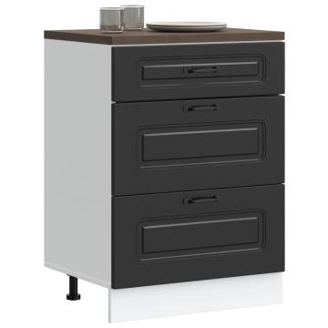 Kalmar Black Kitchen Base Cabinet - Engineered Wood Storage