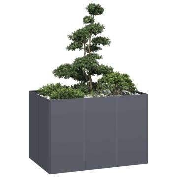 Stylish Anthracite Steel Planter - 120x80x80 cm | Hipomarket