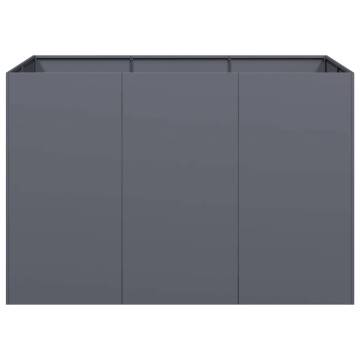 Stylish Anthracite Steel Planter - 120x80x80 cm | Hipomarket