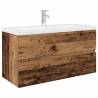 Stylish Sink Cabinet with Basin & Faucet - Old Wood